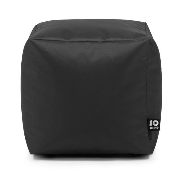 Сив детски пуф Cube M – So Soft?-image-1