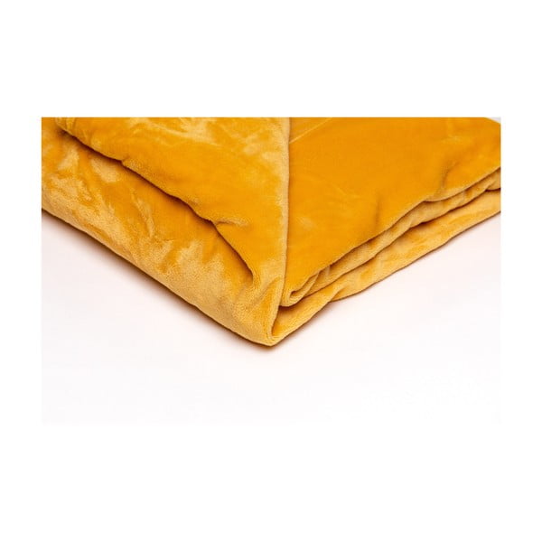 Меденожълто микроплюшено одеяло, 150 x 200 cm - My House-image-1