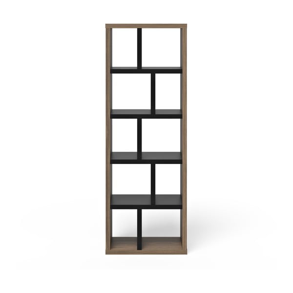 Кафяво-черен шкаф за книги от орех 70x198 cm Berlin - TemaHome