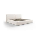 Бежово тапицирано двойно легло с място за съхранение и решетка 180x200 cm Arendal - Cosmopolitan Design