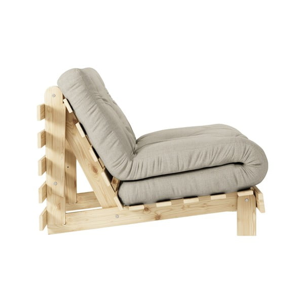 Сиво-бежово разтегаемо ленено кресло Roots – Karup Design-image-4