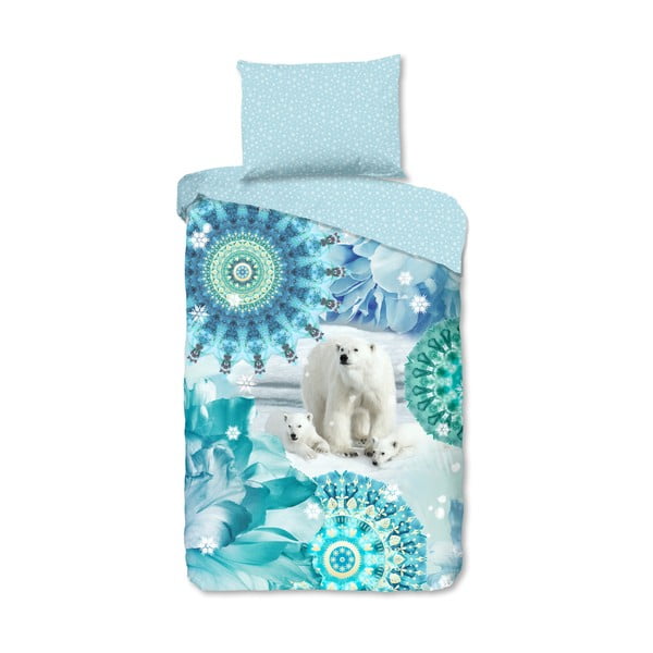 Синьо  единично  фланелено спално бельо 140x200 cm Seppo – HIP