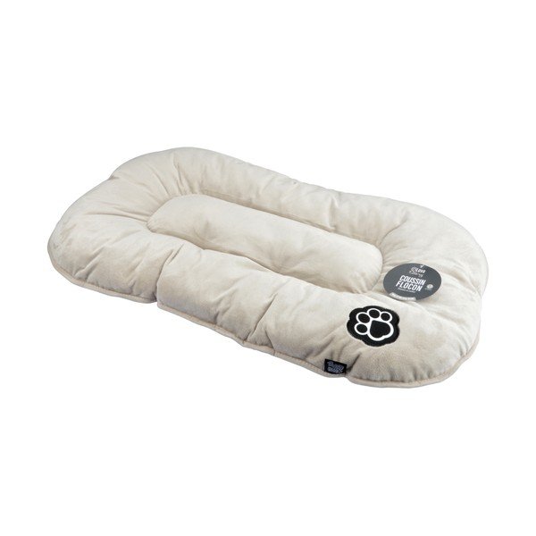 Бежово велурено легло за домашни любимци за куче 107x62 cm Flakes – Love Story