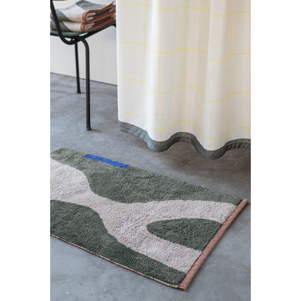 Тъмнозелен памучен килим подходящ за пране 50x80 cm Figura – Mette Ditmer Denmark-image-1