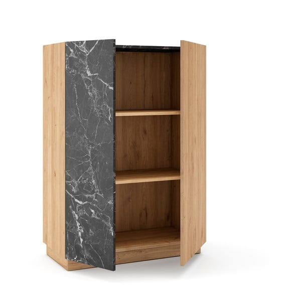 Шкаф от черен/натурален дъб 90x127 cm Dione - Marckeric-image-4