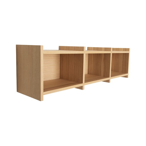 На няколко нива стенен рафт от декор от дъб в естествен цвят 80 cm Focal – Hübsch-image-3