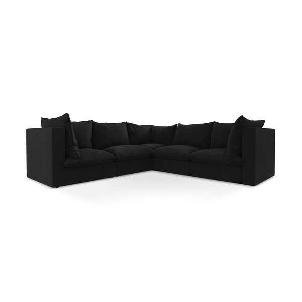 Черен ъглов диван Manao – Makamii