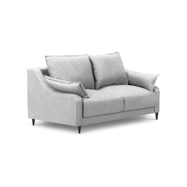 Диван от светлосиво кадифе Ancolie, 150 cm - Mazzini Sofas-image-2