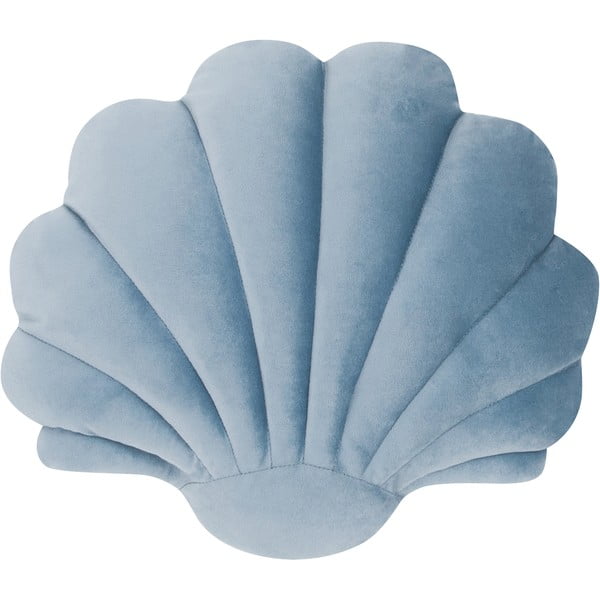 Декоративна възглавница от синьо кадифе , 28 x 30 cm Shell - Westwing Collection