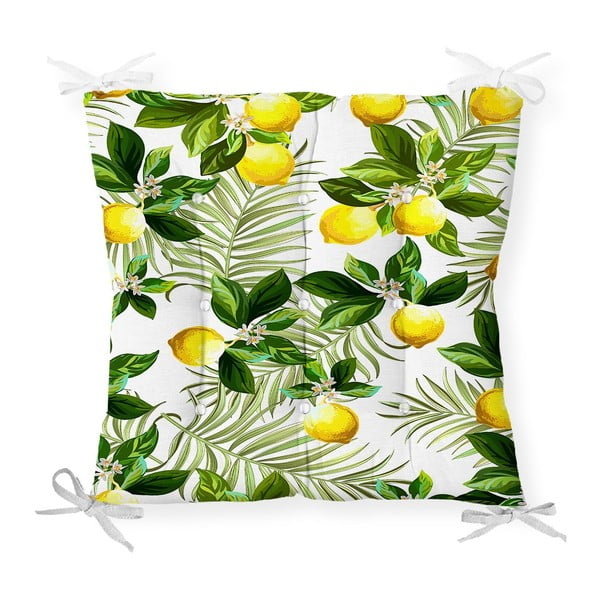 Възглавница за сядане от памучна смес Lemon Tree, 40 x 40 cm - Minimalist Cushion Covers