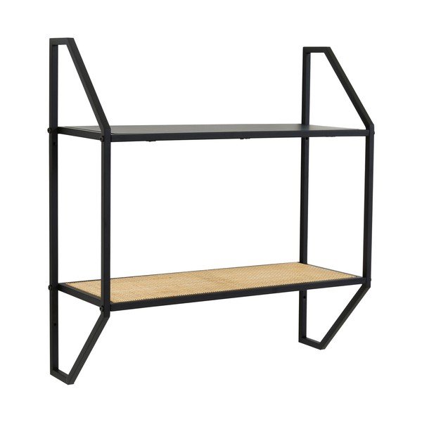 Черен/в естествен цвят на няколко нива метален стенен рафт 61 cm Depok – Premier Housewares