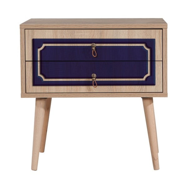 Нощно шкафче с 2 чекмеджета Two Blue Classic, 40 x 60 cm - Vella