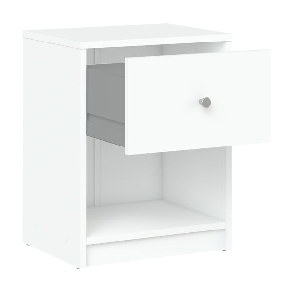 Бяло нощно шкафче с рафтове May - Tvilum-image-3