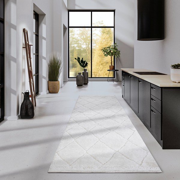 Кремава пътека 80x240 cm Perrotin Cream White – Elle Decoration-image-1