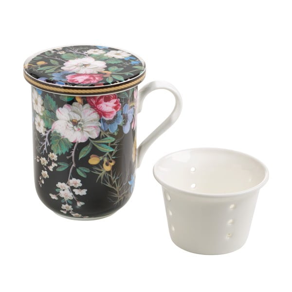 Чаша от костен порцелан с цедка Floral Midnight Blossom - Maxwell & Williams