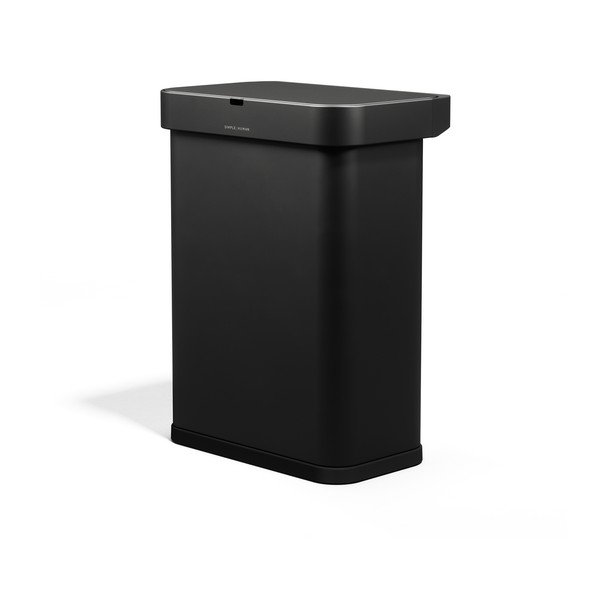 Черно безконтактно стоманено кошче за боклук 58 l Sensor – simplehuman