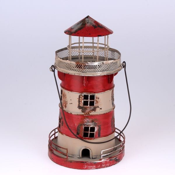 Kovový závěsný svícen Red Lighthouse, 24 cm