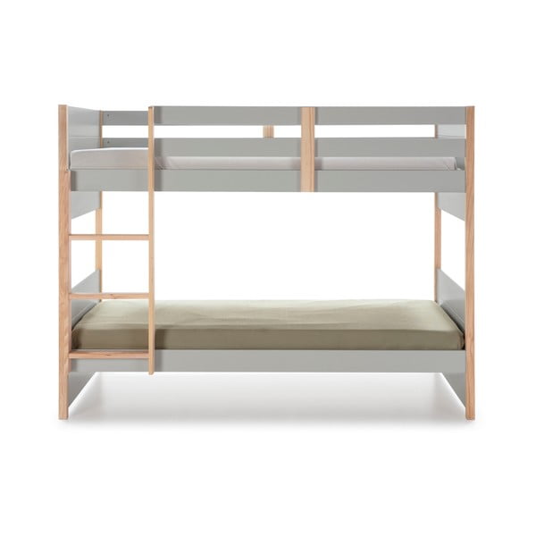 Сиво детско двуетажно легло с крака от борова дървесина , 90 x 190 cm Kiara - Marckeric-image-3