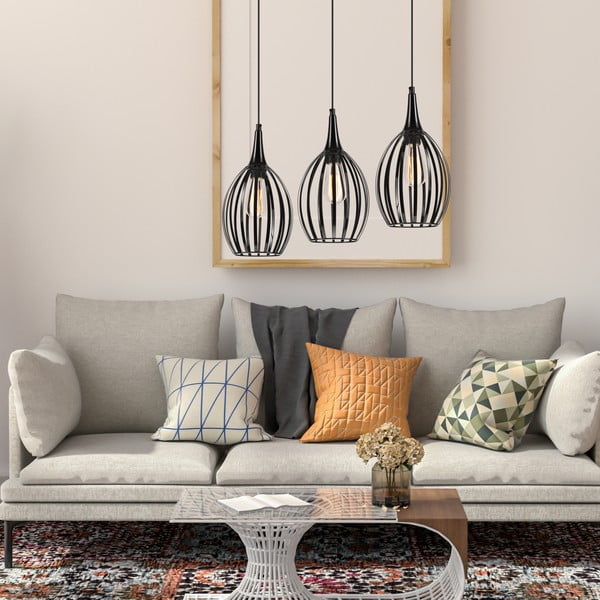 Черно висящо осветително тяло ø 17,5 cm Vincent - LAMKUR-image-2