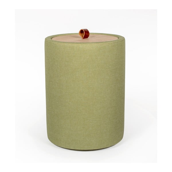 Odkládací stolek v zelené barvě se snímatelnou deskou z dubového dřeva Askala Ibisco, ⌀ 36 cm