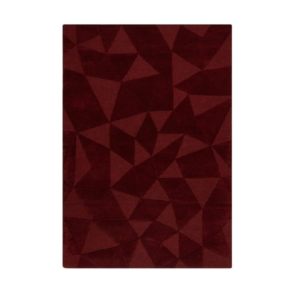 Ръчно изработен вълнен килим в цвят бордо 160x230 cm Shard Red – Flair Rugs