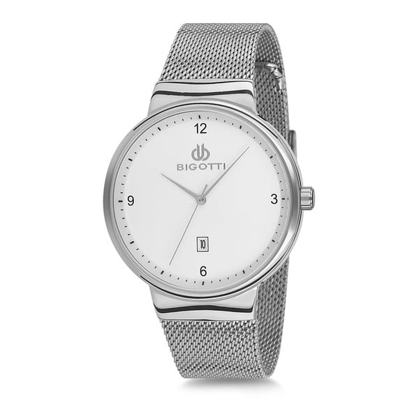 Мъжки сребърен часовник от неръждаема стомана Lukas - Bigotti Milano