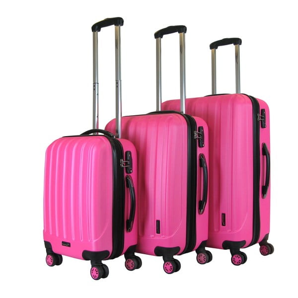 Sada 3 růžových cestovních kufrů Packenger Koffer