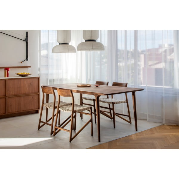 Трапезен стол в черен и кафяв цвят Fawn – Gazzda-image-2