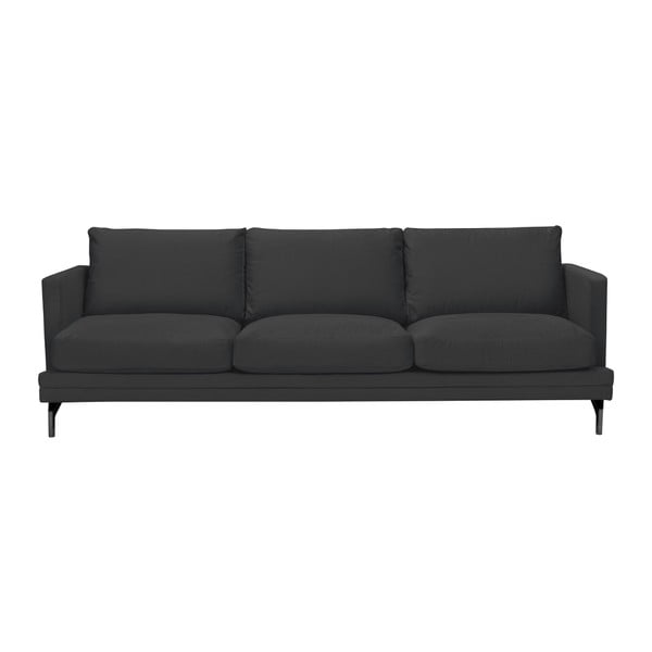 Tmavě šedá pohovka s podnožím v černé barvě Windsor & Co Sofas Jupiter