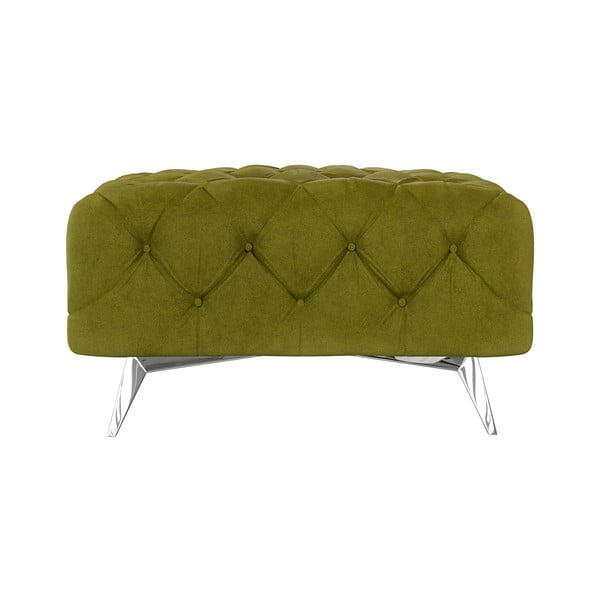 Зелена кадифена табуретка Chelsea – Ropez