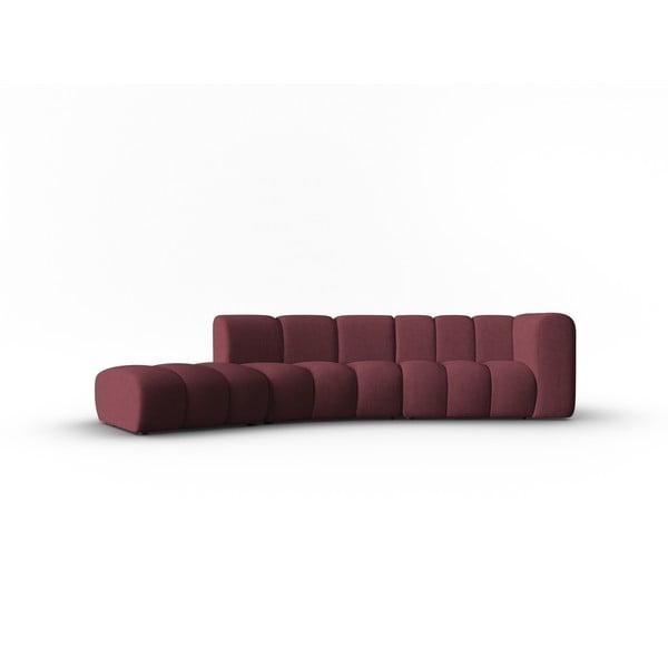 Ъглов диван в цвят бордо (ляв ъгъл) Lupine - Micadoni Home