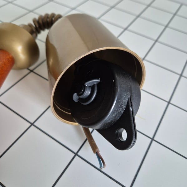 Кафяво и златисто висящо осветително тяло със стъклен абажур ø 30 cm Ciara – LAMKUR-image-4