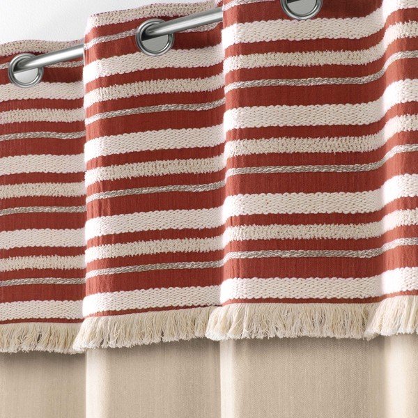 Памучно перде в тухлен и естествен цвят 140x240 cm Atlas – douceur d'intérieur-image-1