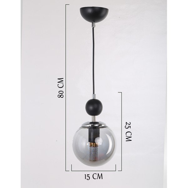 Висящо осветително тяло със стъклен абажур в черно и сиво ø 15 cm Marble – Squid Lighting-image-2