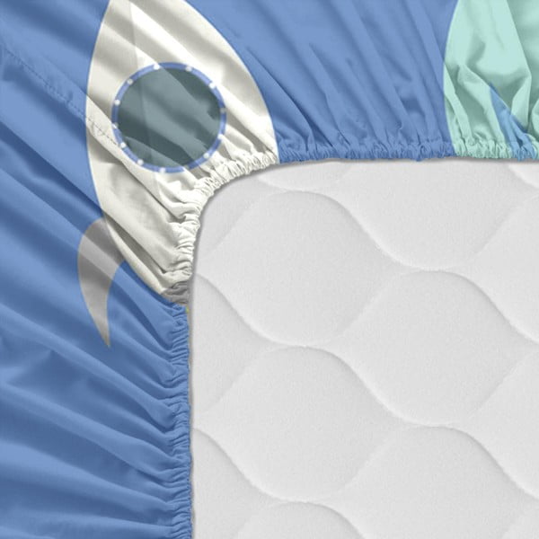 Бебешки памучен чаршаф , 120 x 60 cm Astronaut - Happynois-image-2