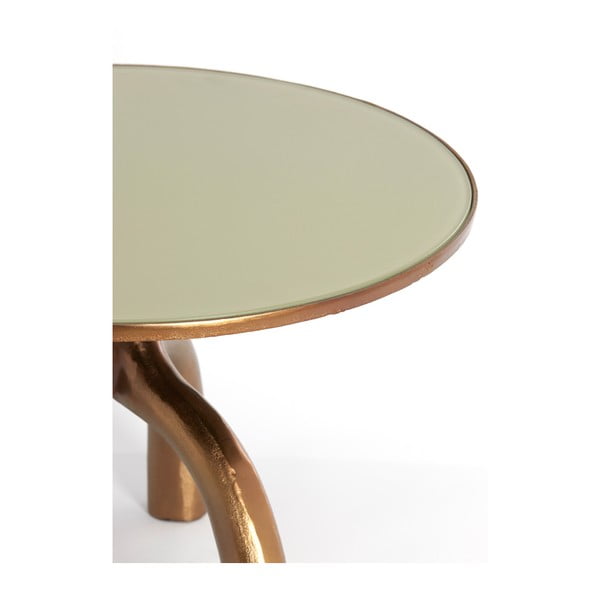 Стъклена кръгла масичка за кафе в бронзово и бежово ø 65 cm Mello - Light & Living-image-1