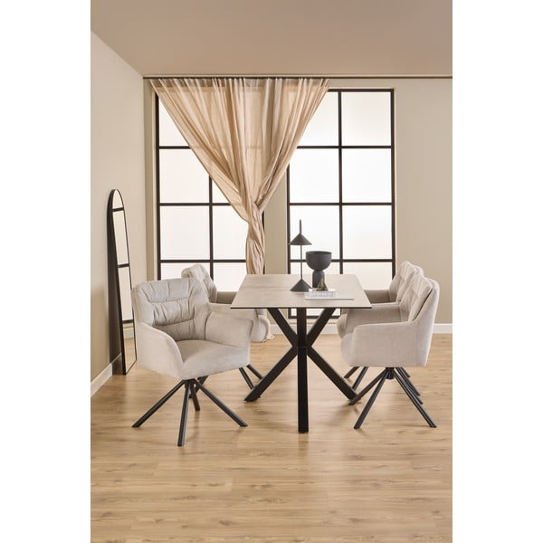 Бежов тапициран трапезен стол с подлакътници Alonso – Actona-image-3