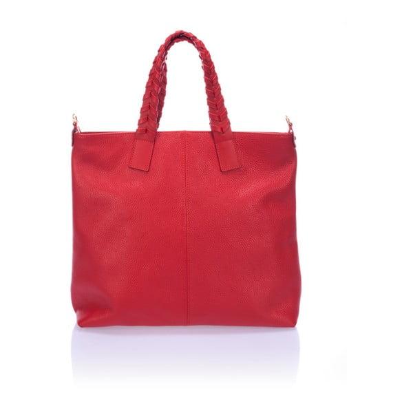 Červená kožená kabelka Lisa Minardi Elisa