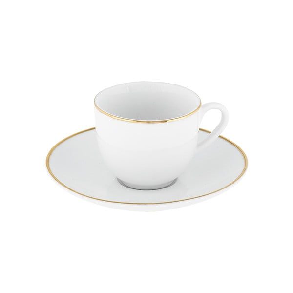 Бели порцеланови чаши в комплект от 6 бр. 100 ml Gold Chic – Villa Altachiara-image-2