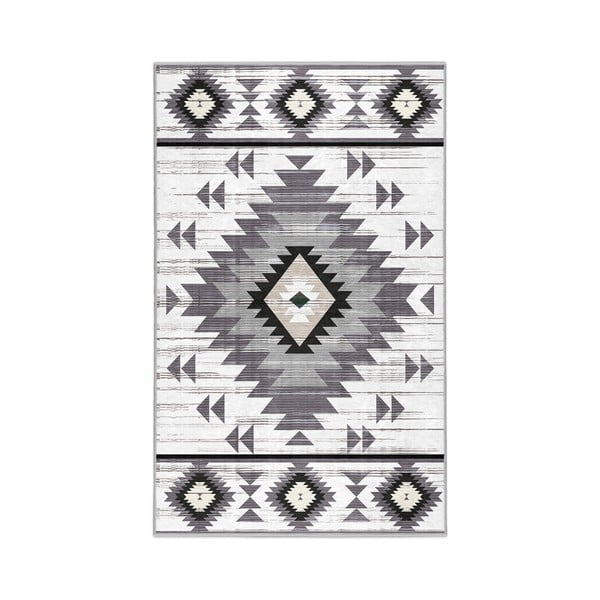 Светлосив килим подходящ за пране 80x150 cm Ethnic Geo – Mila Home