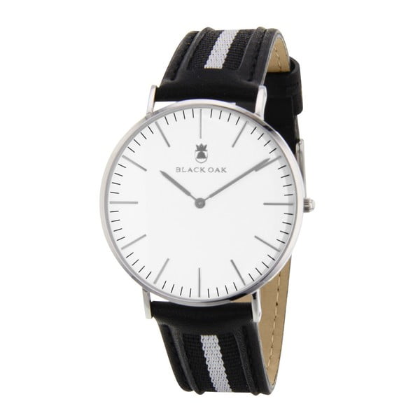 Černé pánské hodinky Black Oak Stripe White
