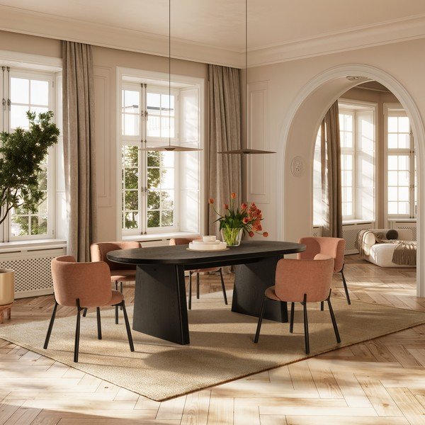 Прасковени тапицирани трапезни столове в комплект 2 бр. Ginny – MOME-image-1