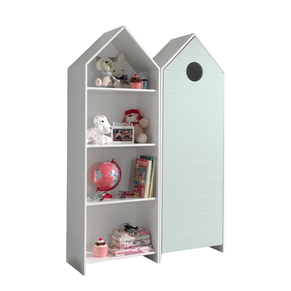 Отворен детски гардероб в бял и светлосин цвят 115x171,5 cm CASAMI – Vipack