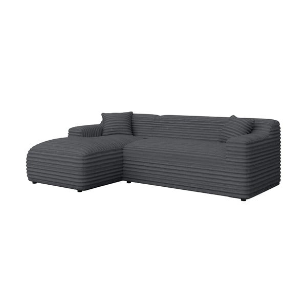 Тъмносив ъглов диван от рипсено кадифе (ляв ъгъл) Martin – Ropez-image-2