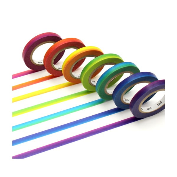Sada 7 washi pásek Motifs Rainbow