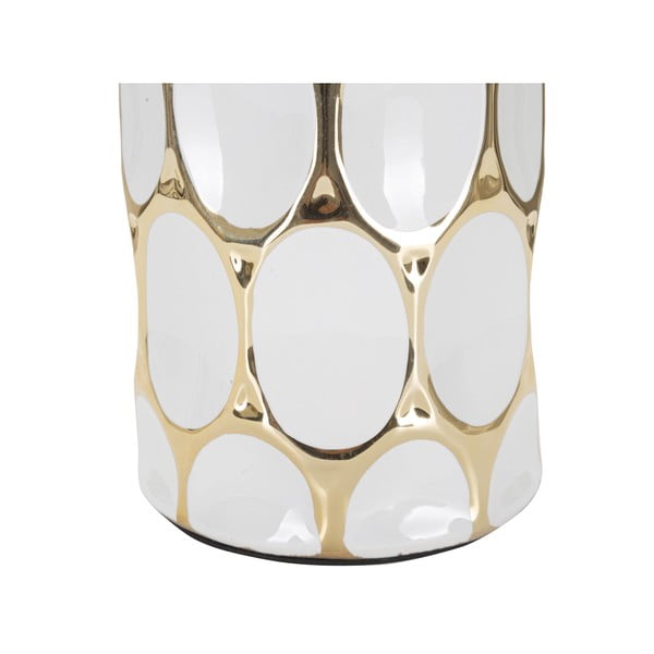 Бяла/златистa керамична настолна лампа с текстилен абажур (височина 56 cm) Glam Carv – Mauro Ferretti-image-3