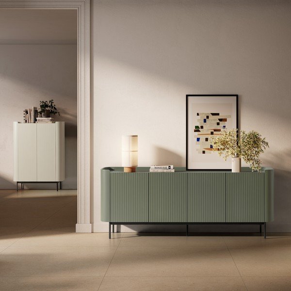 Кремаво шкафче 100x140x40 cm Willa – MOME-image-1