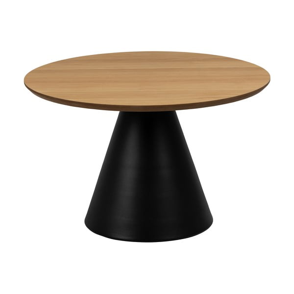 Кръгла масичка за кафе в черен и естествен цвят с дъбов плот ø 65 cm Soli – Actona-image-3