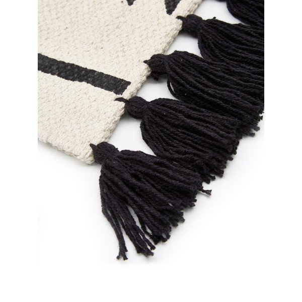 Бежов и черен ръчно тъкан памучен килим , 70 x 140 cm Rita - Westwing Collection-image-4