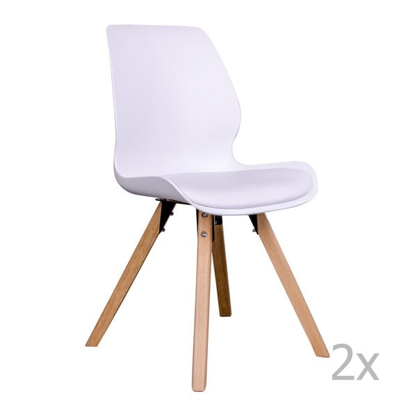 Sada 2 bílých židlí House Nordic Rana